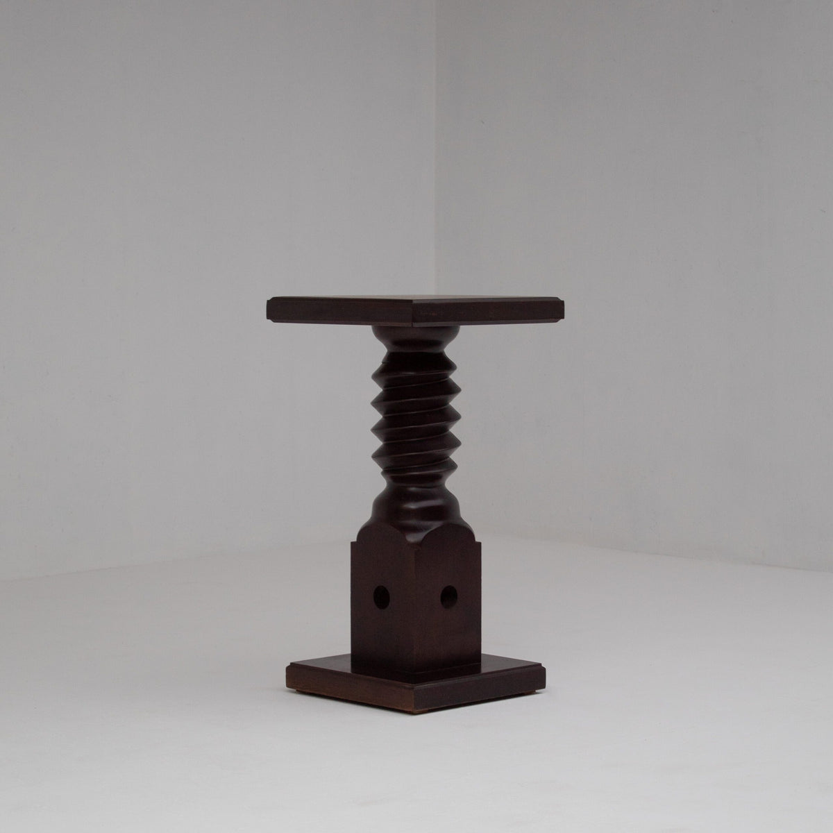Vintage Wooden Pedestal Set in Stained Oak — alternate view
