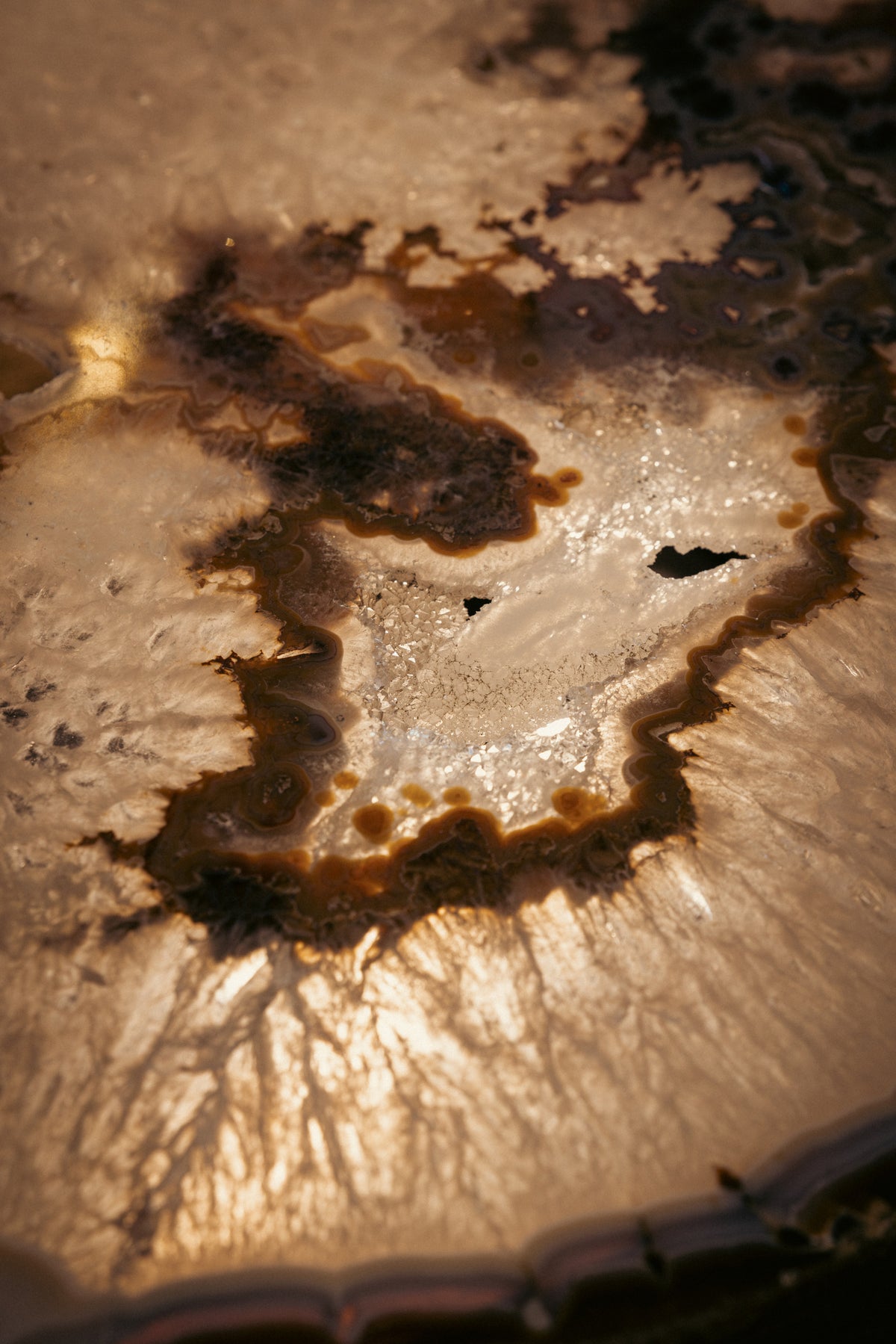 ERNEST coffee table - Minimalism Coffee Table in Brass and Agata — close-up