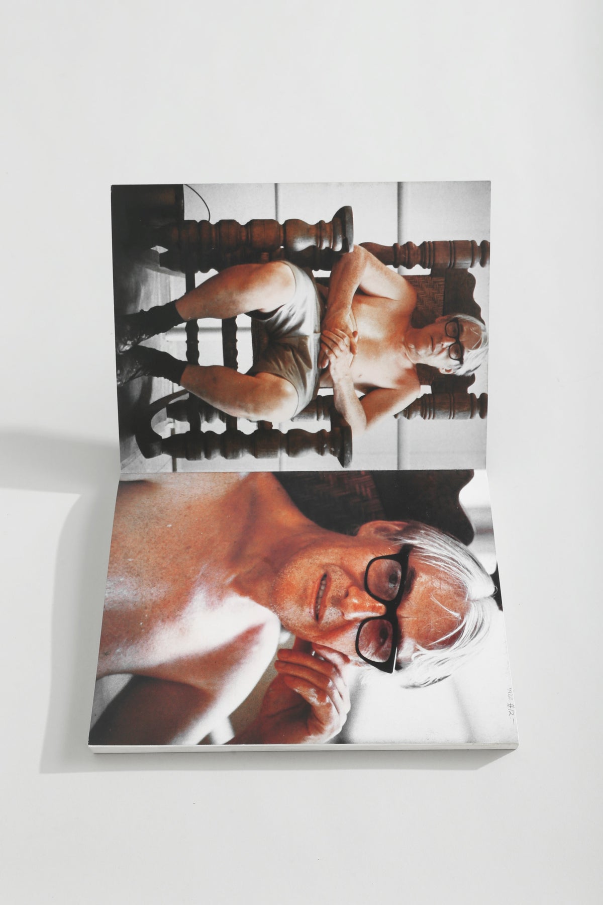 Willem de Kooning Book — open on white surface with images of artist