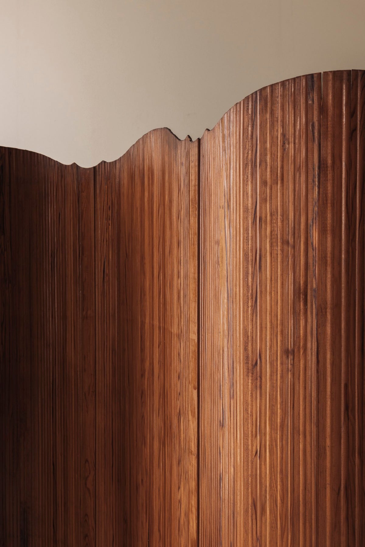 S.N.S.A. Pine Tambour Room Divider, France 1950s — additional view