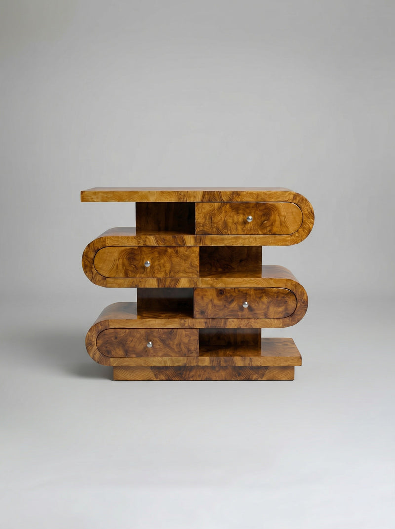 'Hebi Drawers' Olive Burl Wood Console by Meola Interiors | The Oblist