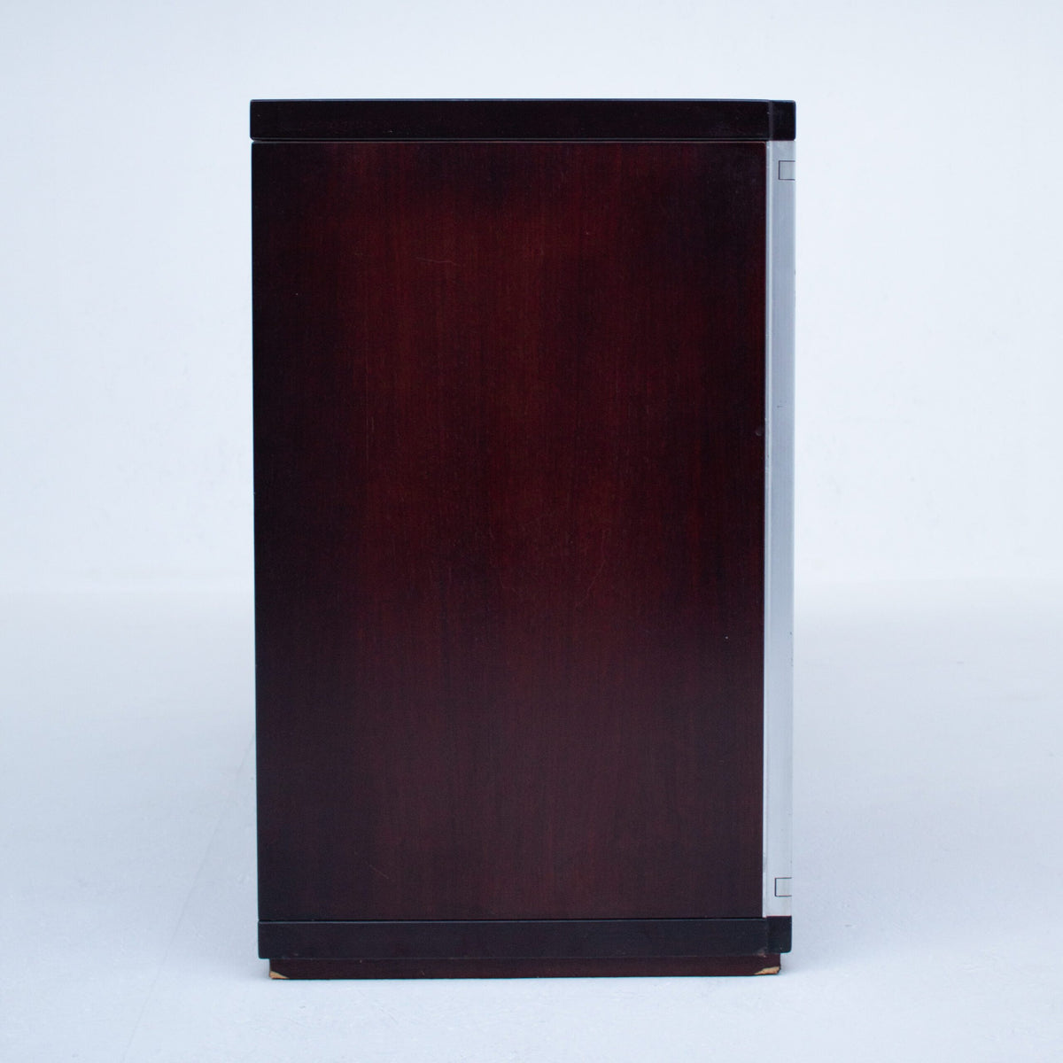 Modern Italian Sideboard/Cabinet in Wood and Metal — side angle showing dark wood finish