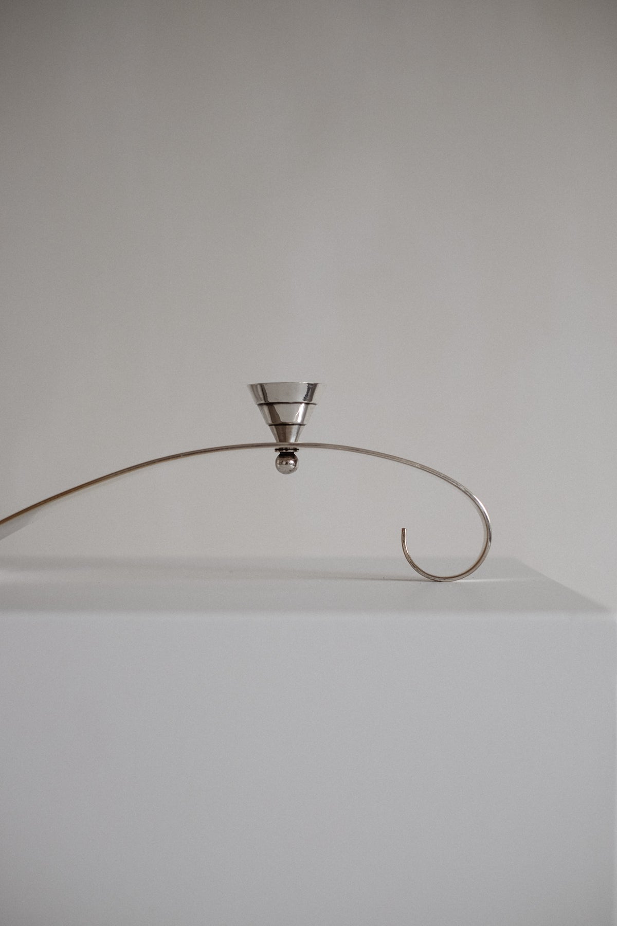 Silver Plated Candle Holder  — side angle