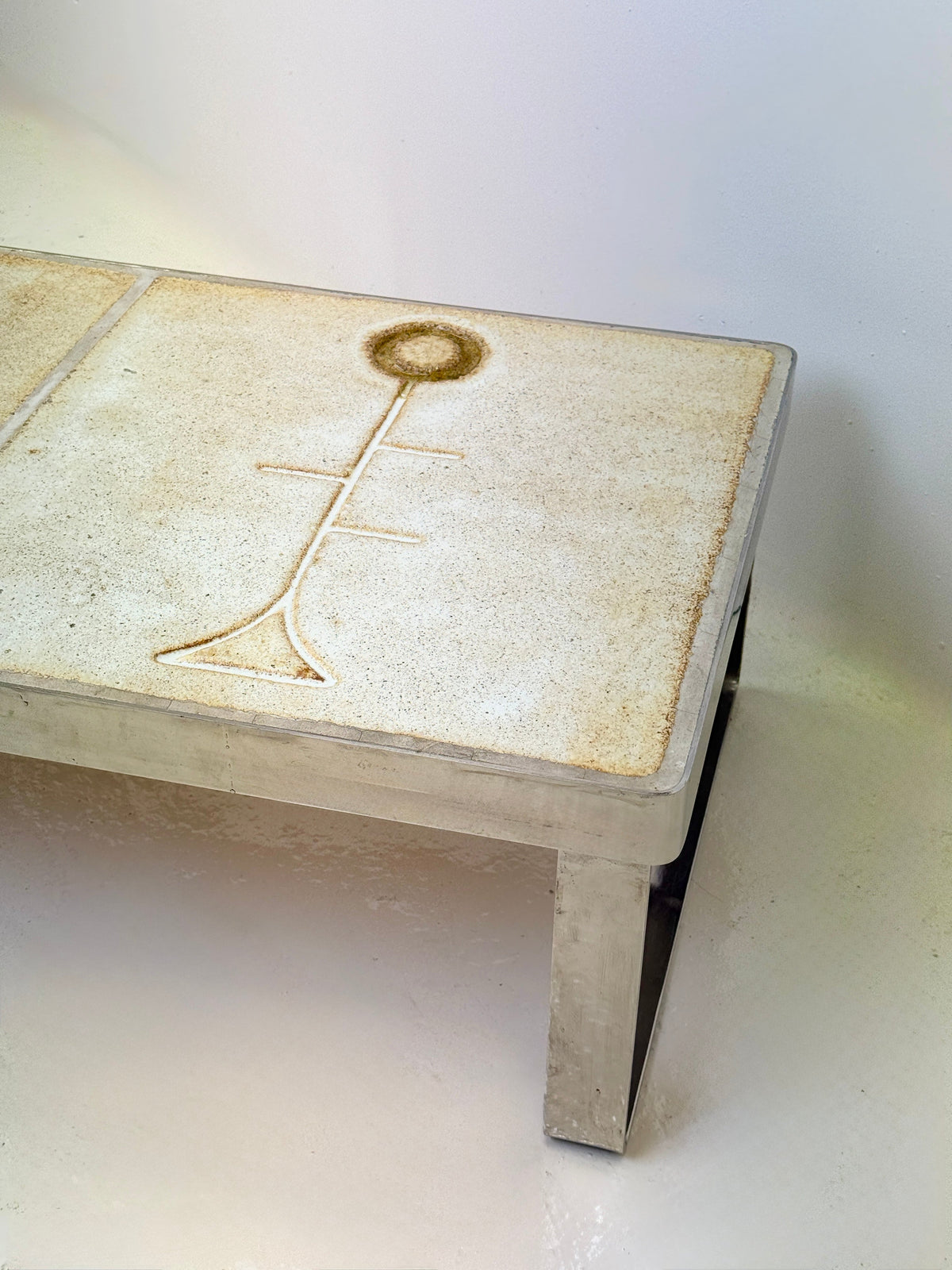 Ceramic and Chrome Coffee Table — Jean Gregorieff — view 9