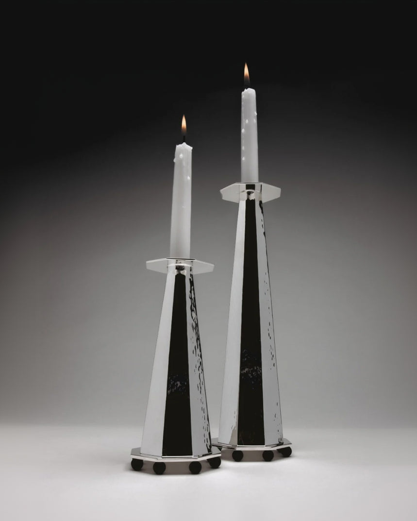 Silver Plated Tall Candleholder by zanetto | The Oblist — modern silver design