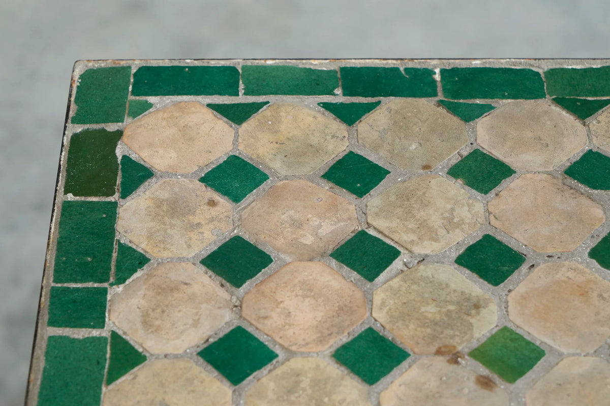 Art Deco Jean-Michel Frank Style Console Table in Patinated Iron and Tiles, 1940s — additional view