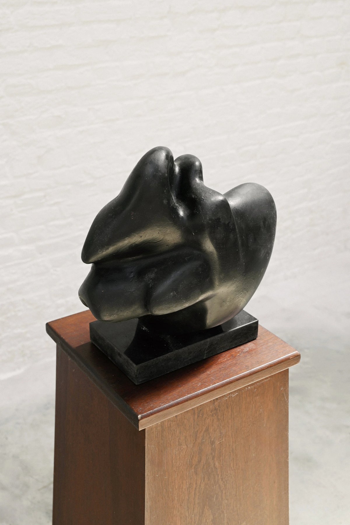 Abstract Black Terracotta Sculpture, 1960's — lifestyle setting
