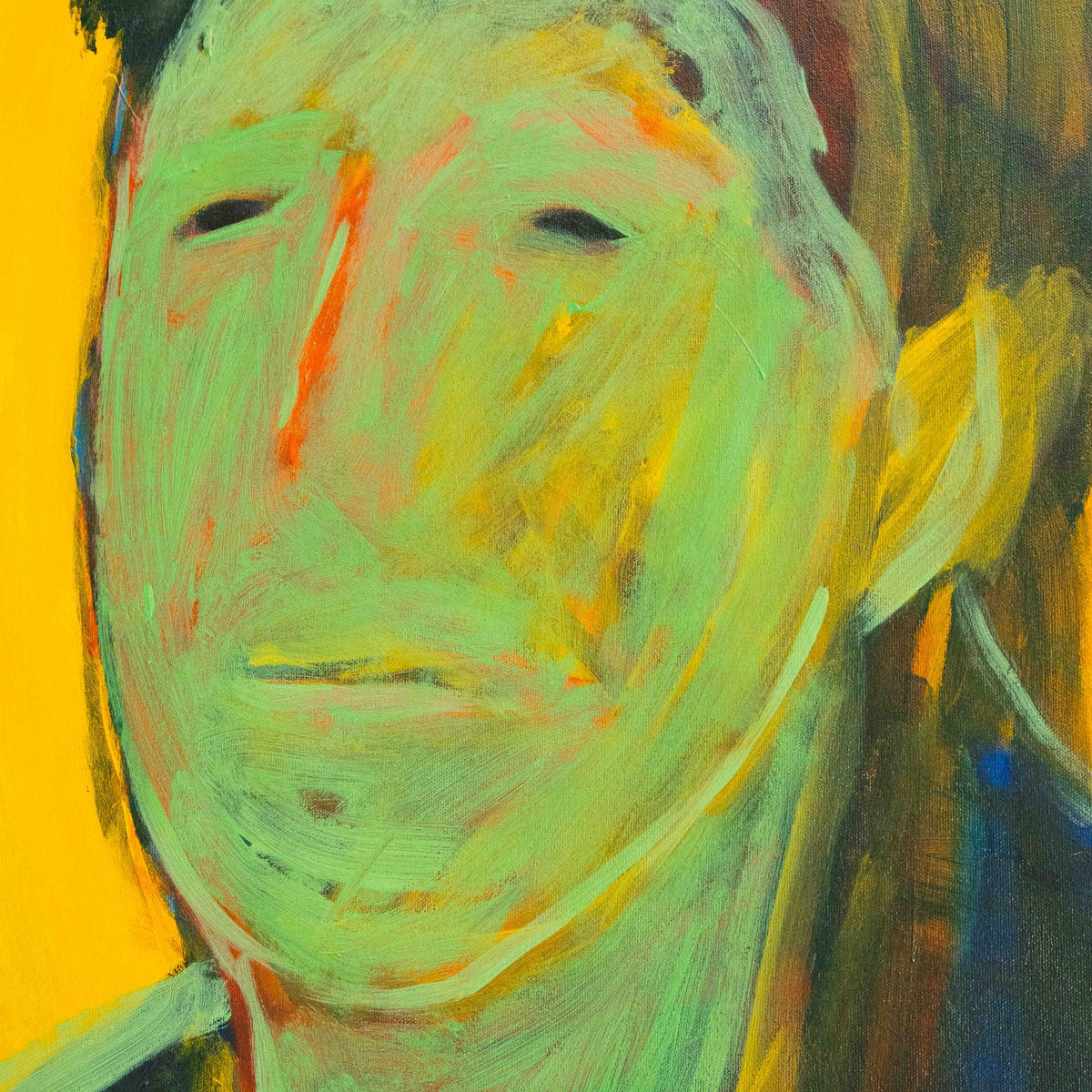 Glen Nicoll — Untitled (Green Portrait on Yellow Ground), Canada, 1990s by Séjour Studio | The Oblist