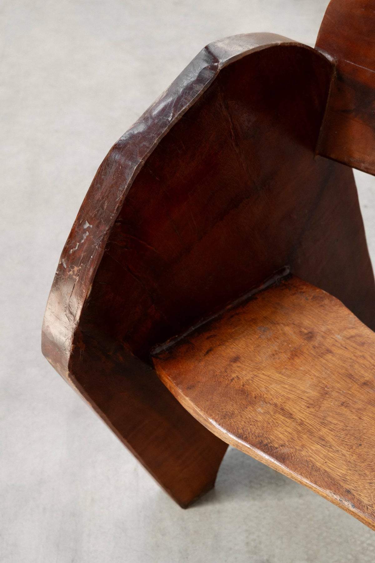 Sculptural Anthroposophical Wooden Armchair, circa 1940s — lifestyle setting