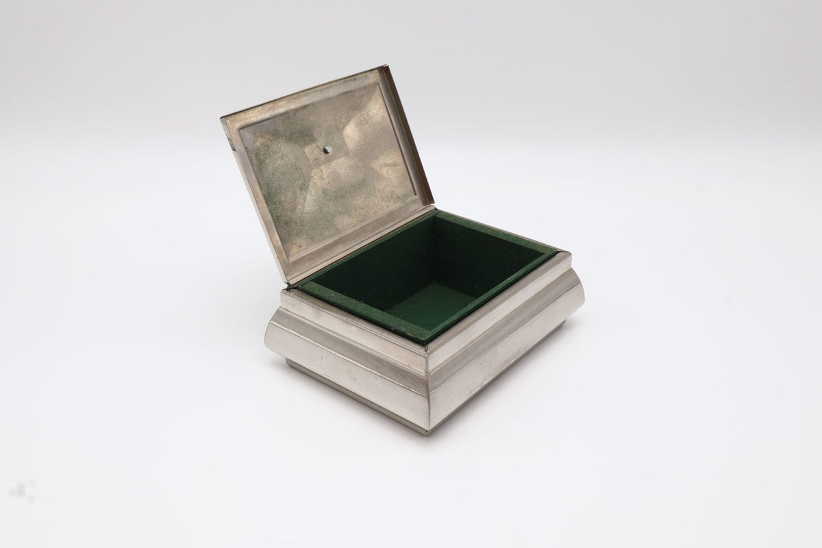 Dutch Art Deco Metal Cigar Box – Netherlands, c. 1930s — detail view