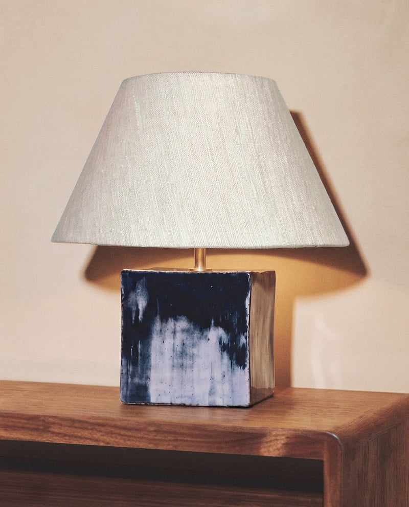 Arouca - handmade blue ceramic table light by Project 213A | The Oblist