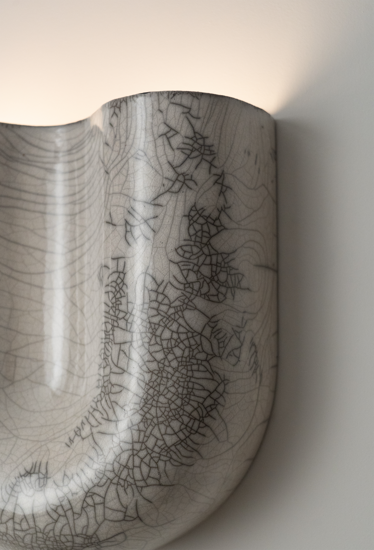 Onda Raku White Wall Sconce — detail view