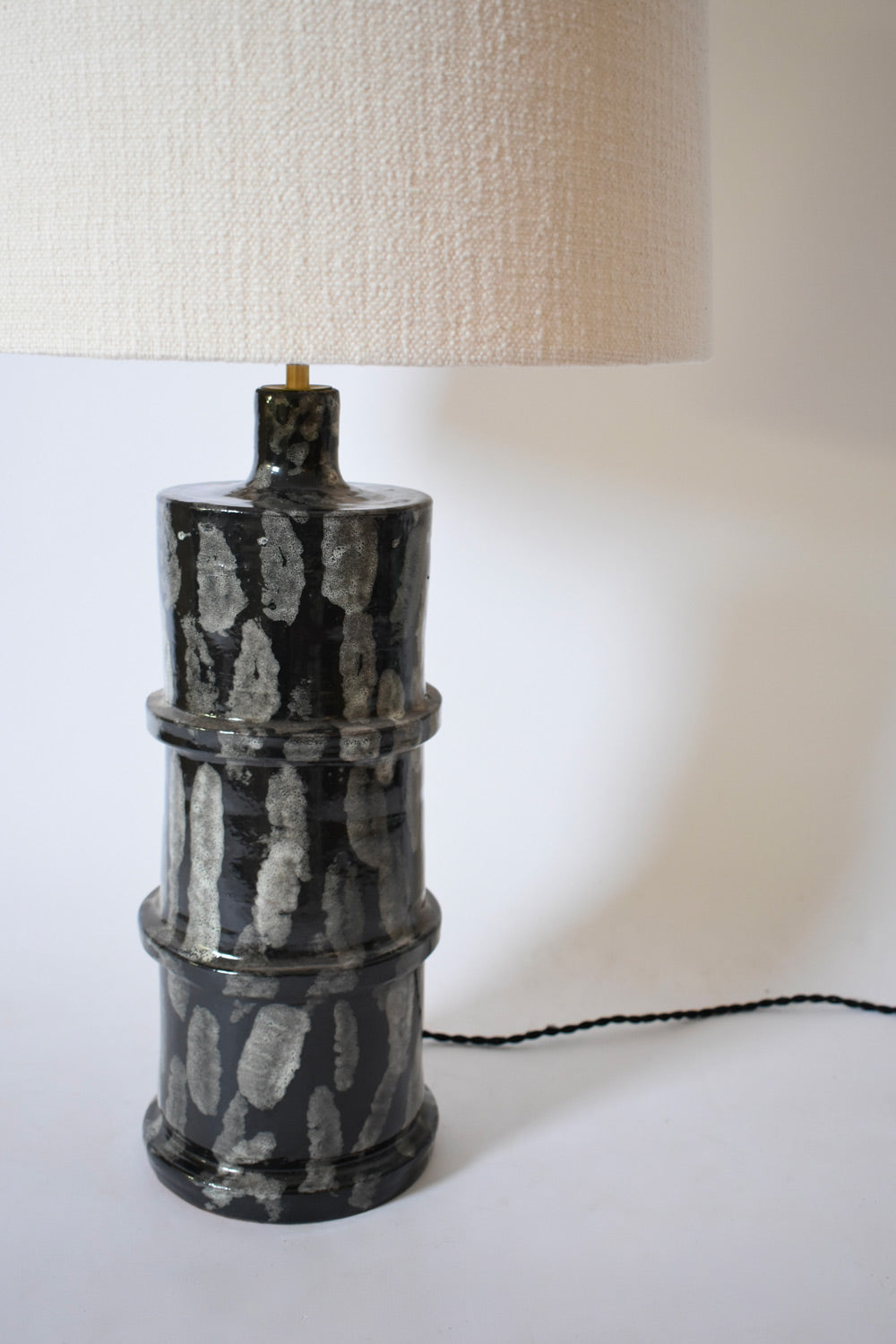 Inle 45cm Grey and Black Ceramic Table Lamp, Barracuda Edition — lifestyle setting