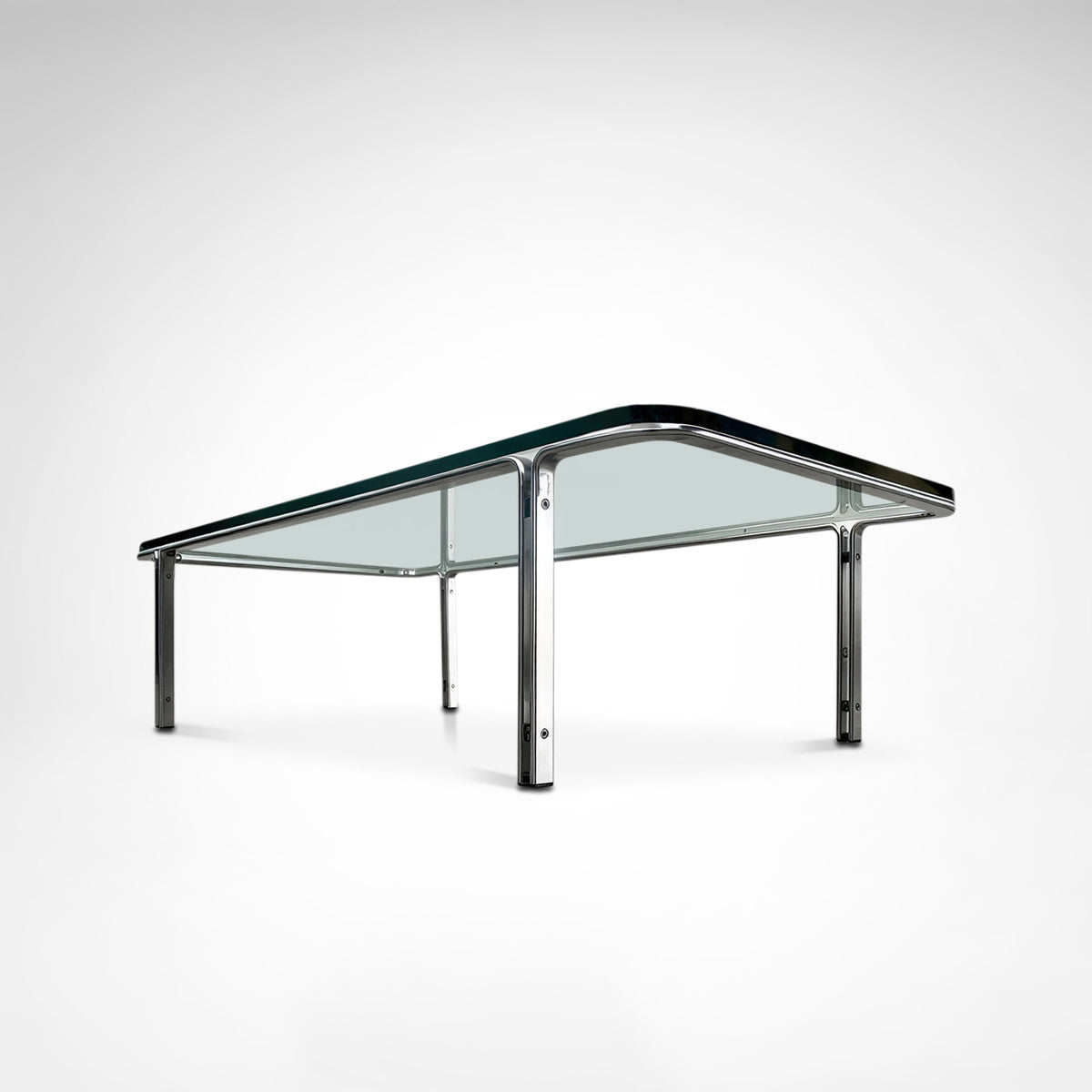T112 Steel and Glass Coffee Table by Horst Brüning for Kill International, 1970s — close-up