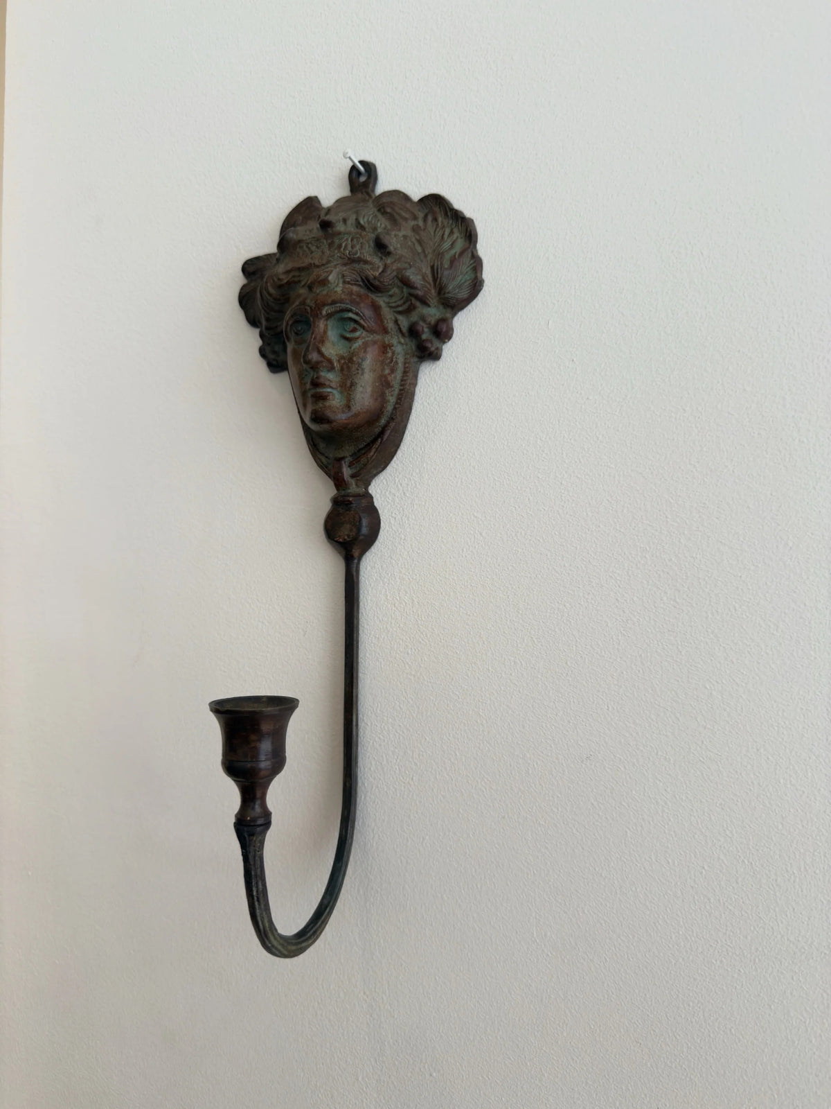 Neoclassical Bronze Candle Sconce — top view of wall-mounted design