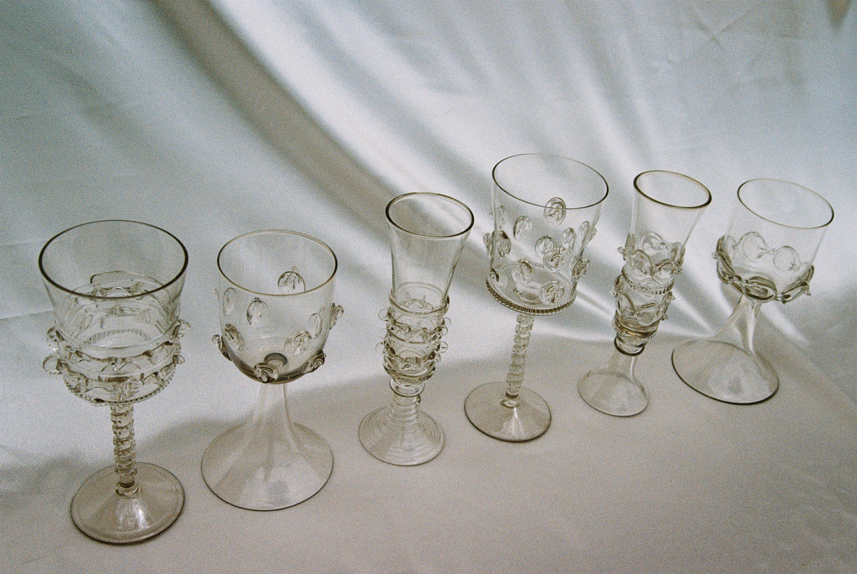 Set of six Mouthblown Wine Glasses by Lucie Claudia Podrabska