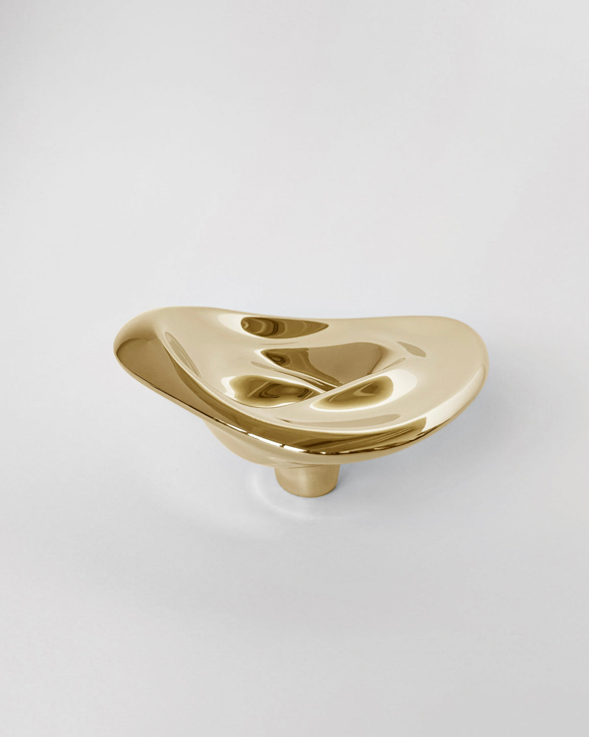 Ripple Hook - Large - Brass — top view on light background