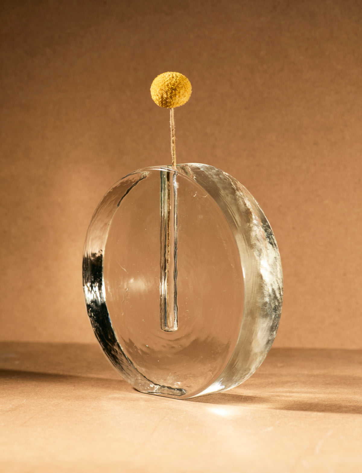 Vintage Scandinavian Clear Vase in Glass and Clear Glass (large) — back view on neutral background