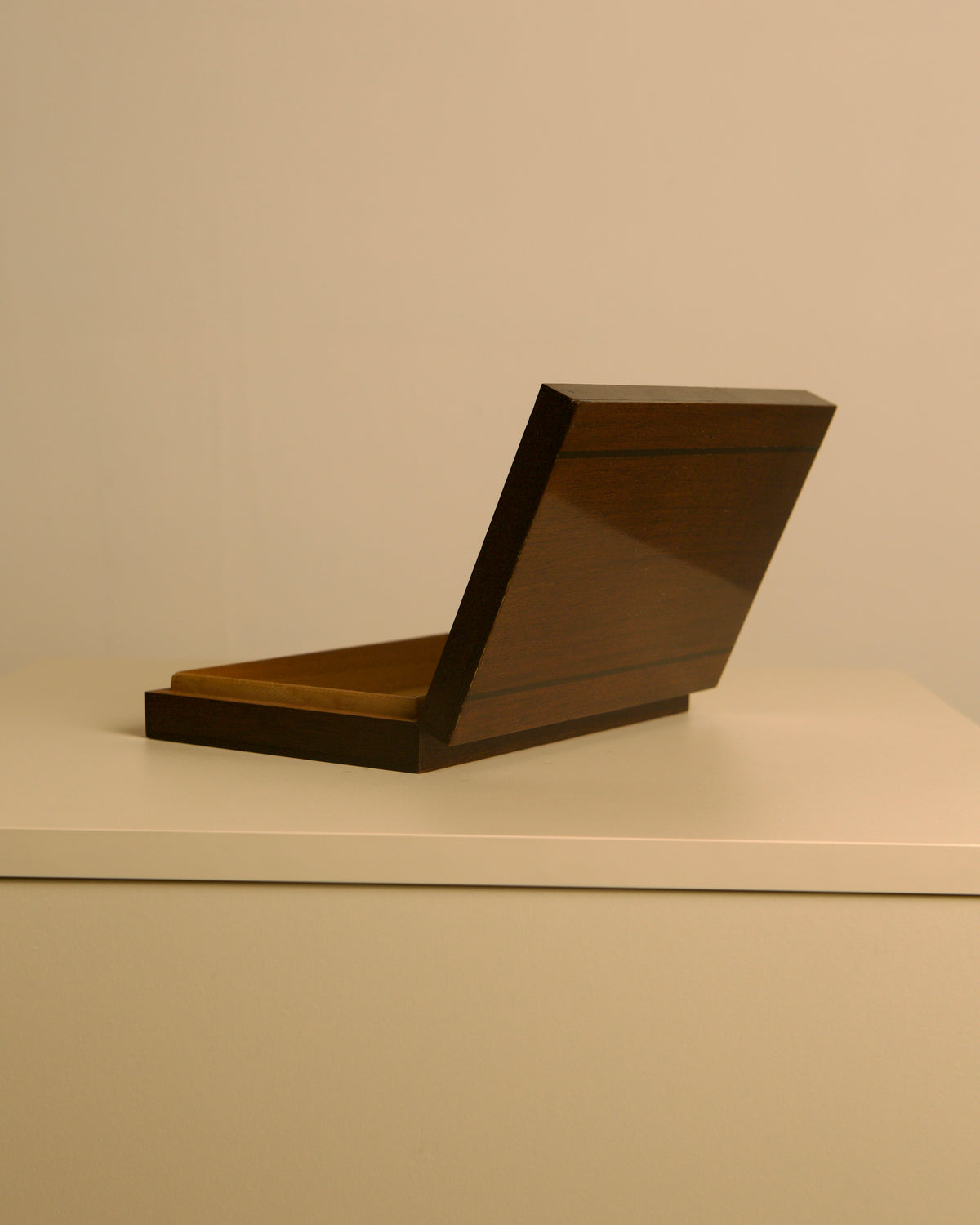 Large Rectangular Box, 1960s — side angle showing dark wood finish