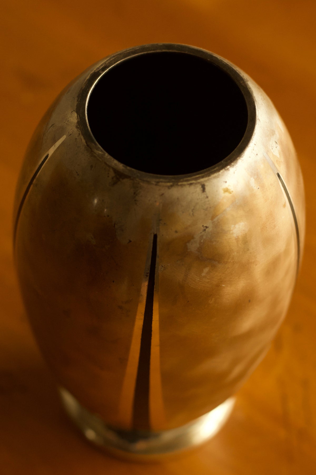 Art Deco Silverplate Vase — detail view