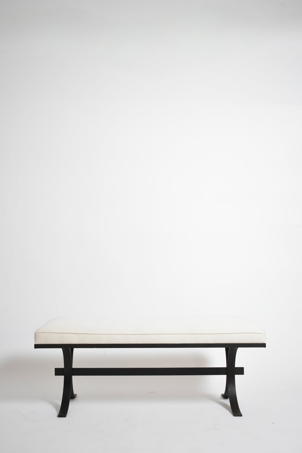 Brutalist Wrought Iron Bench, 1960s — detail view