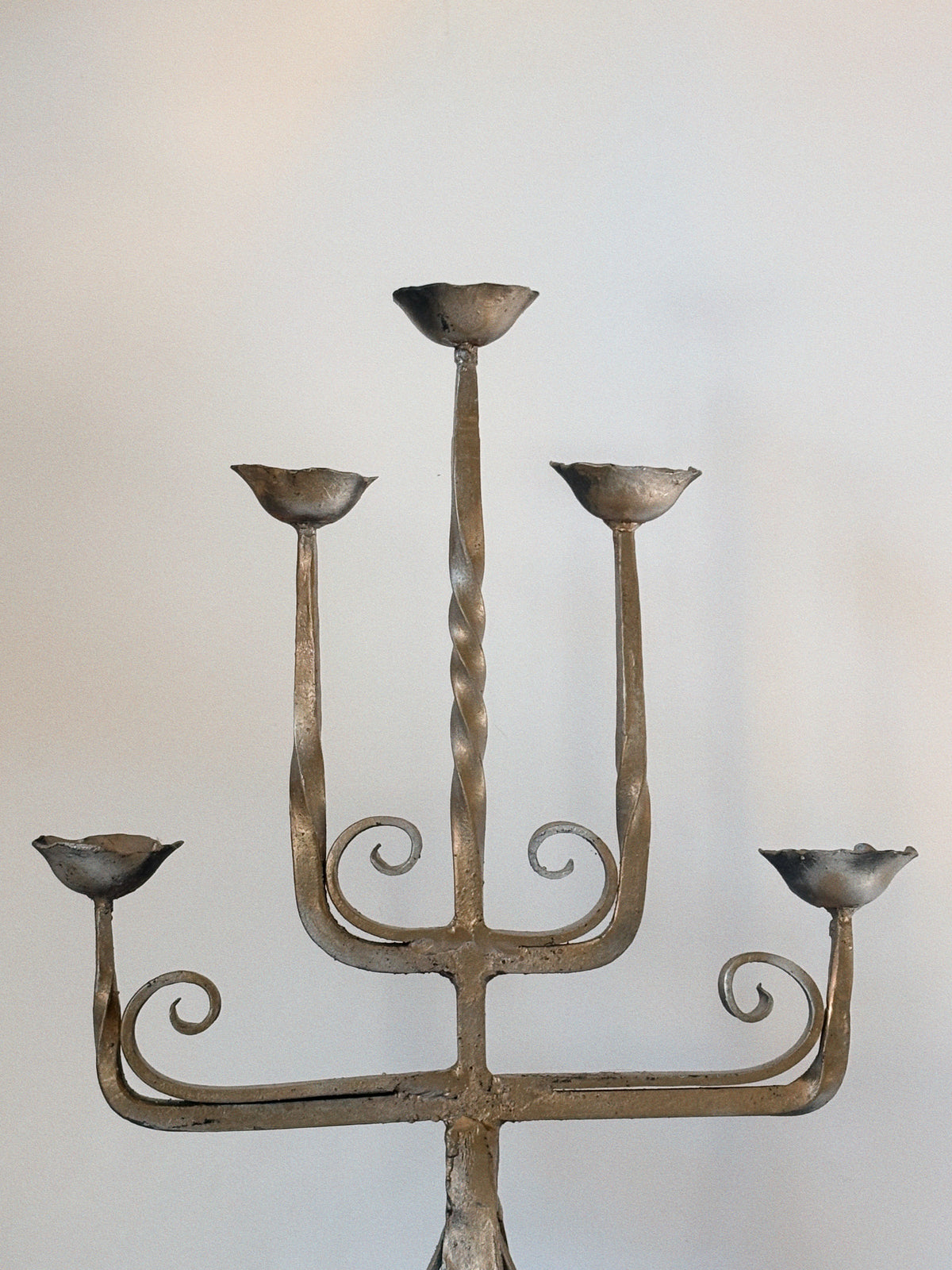 Folk Art 5 Arm Candelabra, Poland — side angle