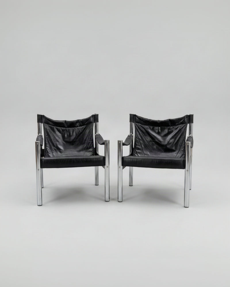 Pair Börje Johanson Safari Chairs for Johanson Design by Eilers Interieur | The Oblist