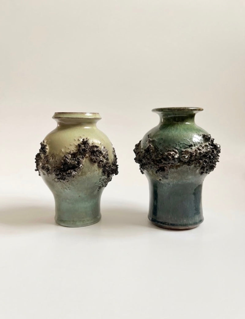 Pair of Icelandic Lava Vases by Médecine | The Oblist