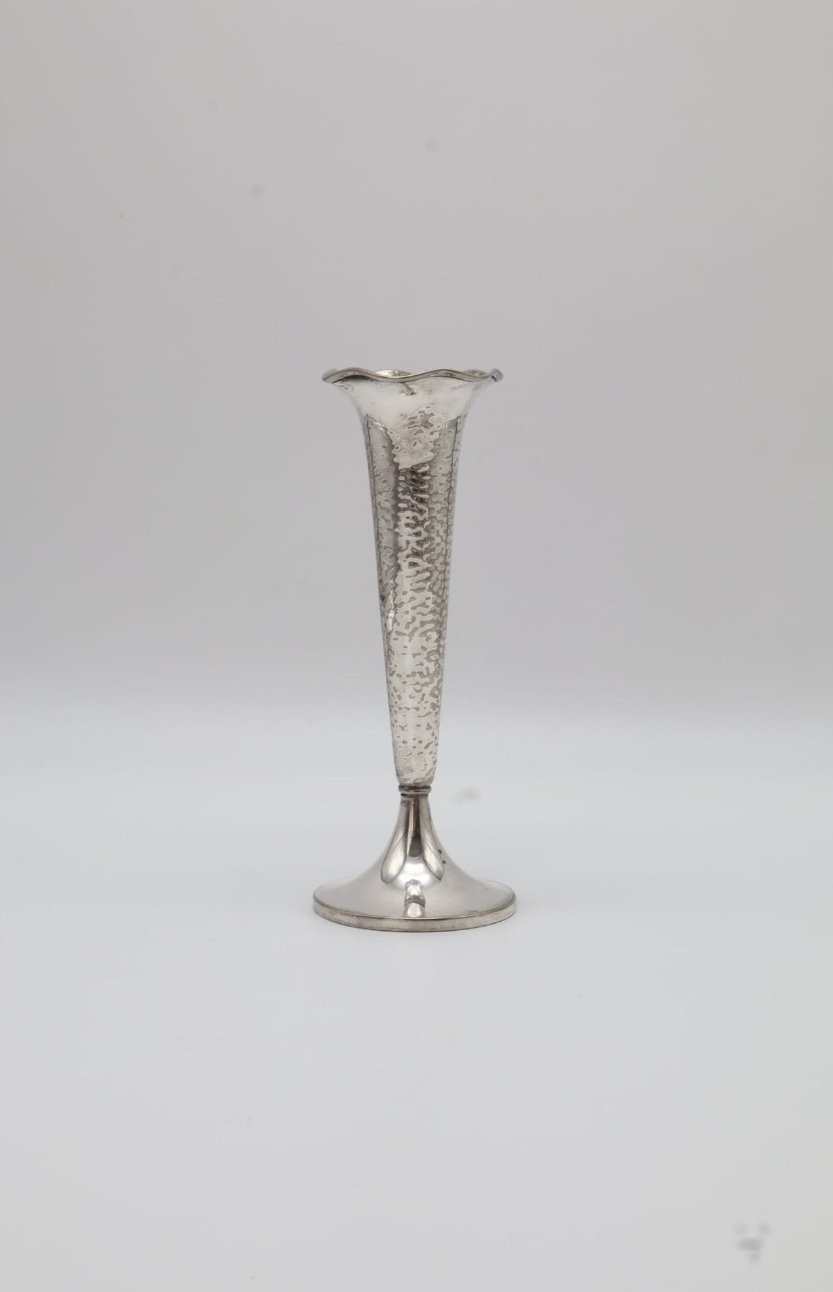 Art Deco Silver-Plated Trumpet Vase by Wellner – Germany, c. 1920 — detail view