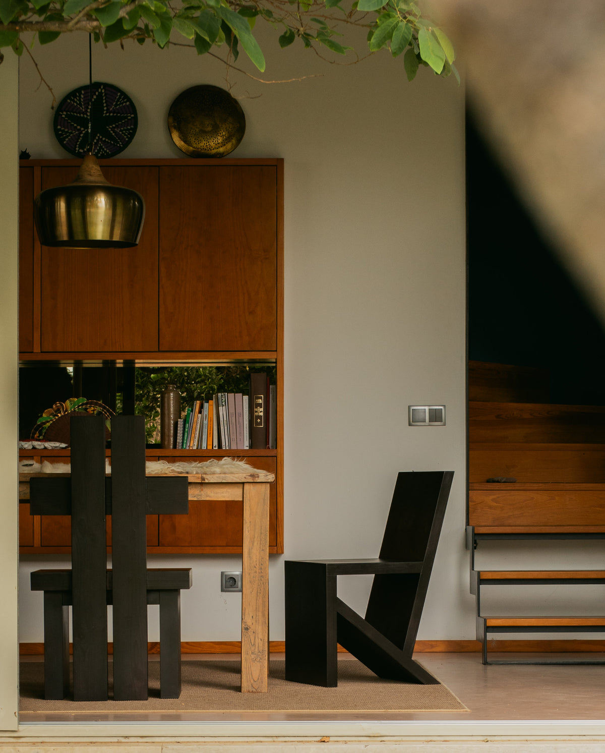 CH02 CHAIR — back view in modern dining setting