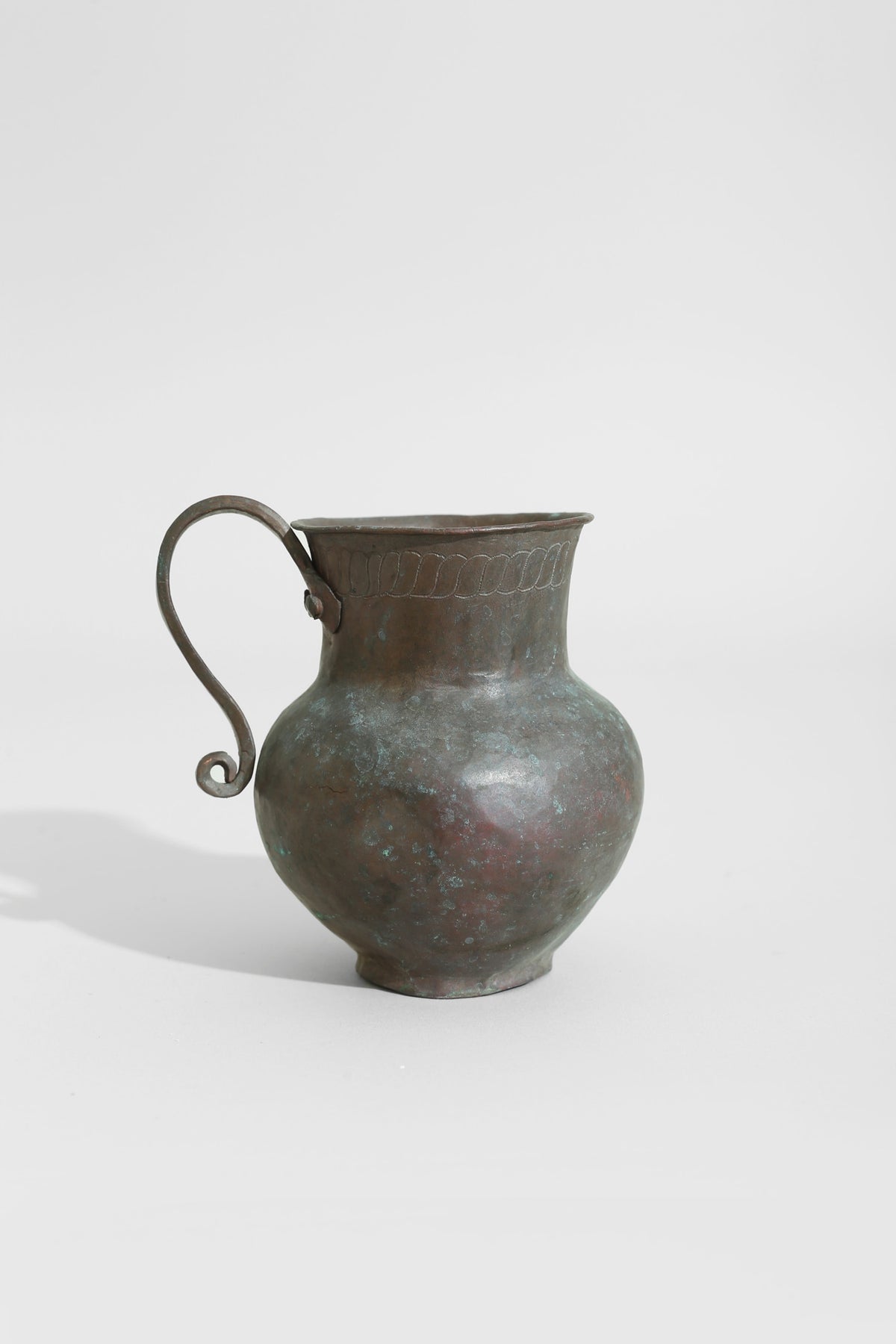 Copper Folk Pitcher — close-up