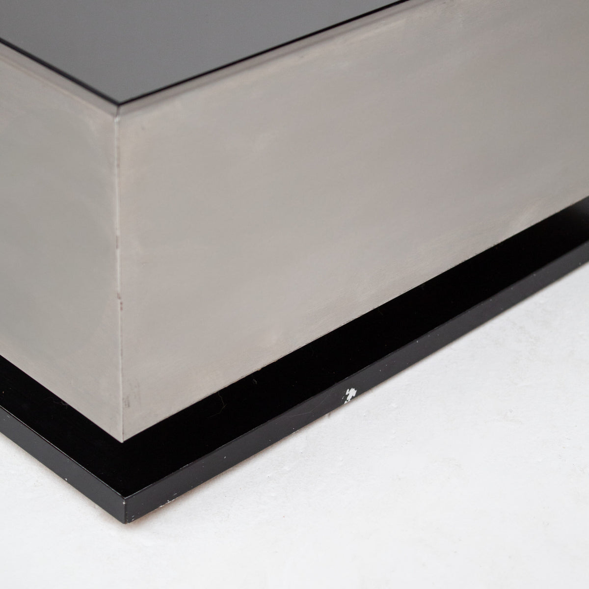 Pair of Italian Smoked Glass and Brushed Metal Coffee Tables — view 10