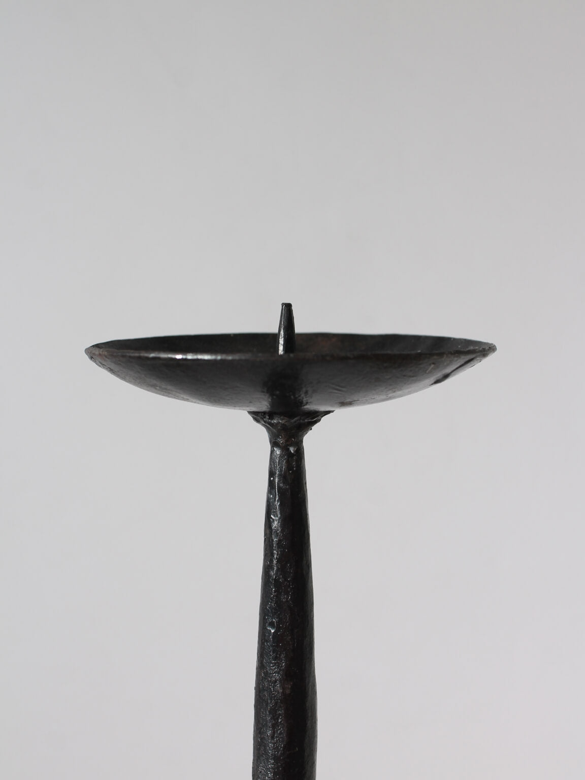 Cast Iron Black Floor Candle Holder — close-up of candle cup detail