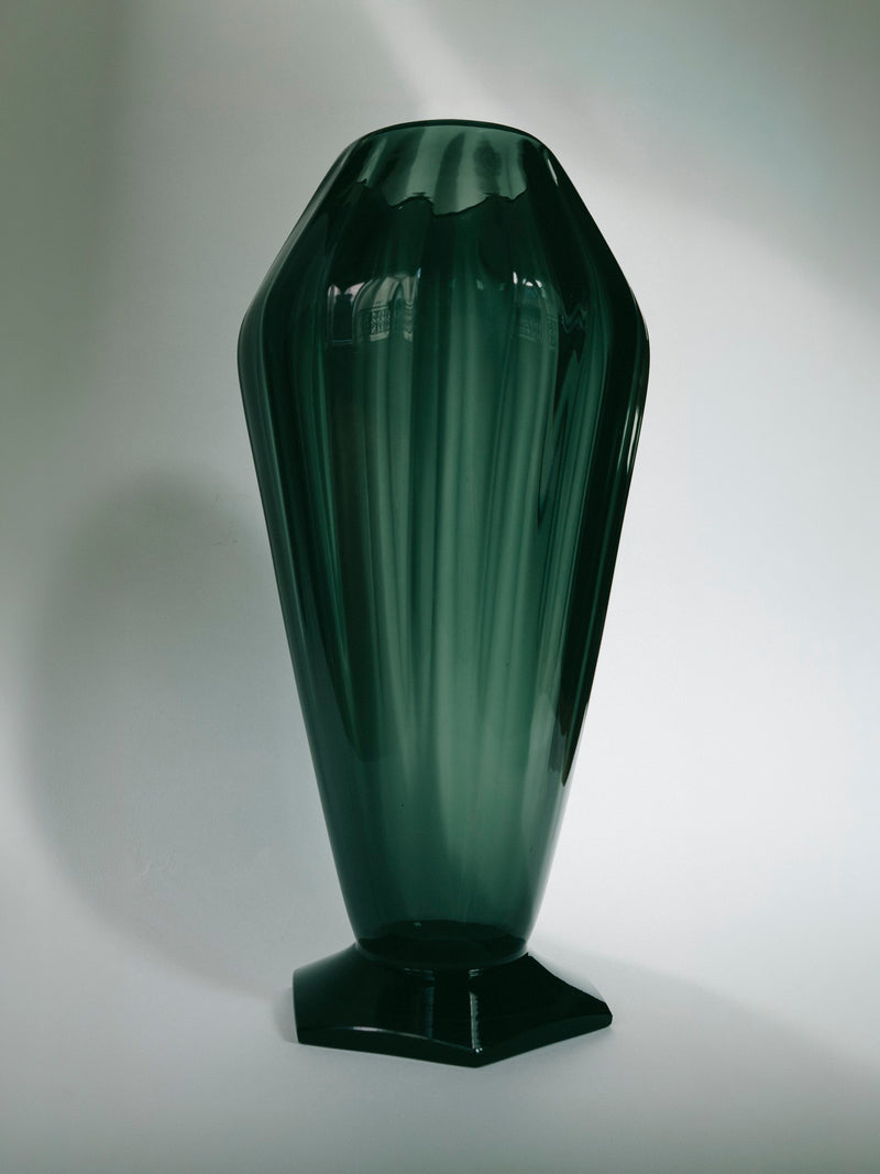 Rare Monumental Signed André Delatte Art Deco Faceted Glass Vase | France c. 1920s by Trove Paris | The Oblist