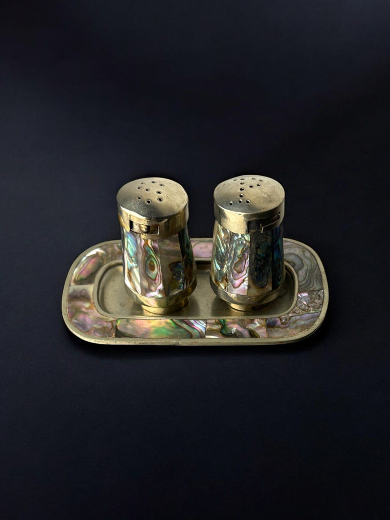 Abalone Shell Salt & Pepper Shakers, Mexico, 1970s by Malamar Studio | The Oblist