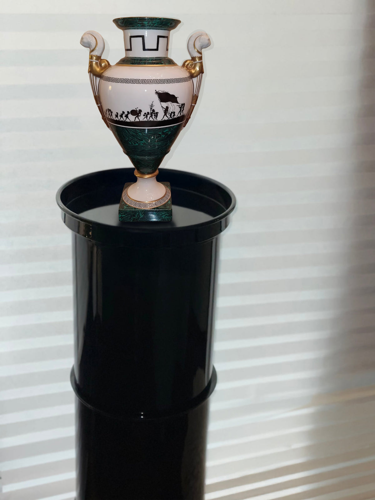 Contemporary Furniture - Black Glossy Metal Column Collection — detail view