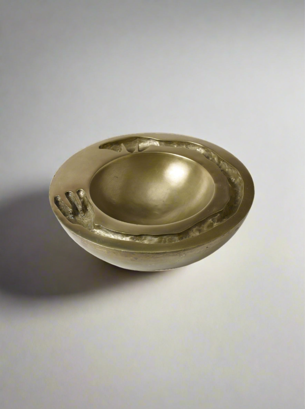 Signature Dish brass sculpture bowl by Lucy Page with polished finish