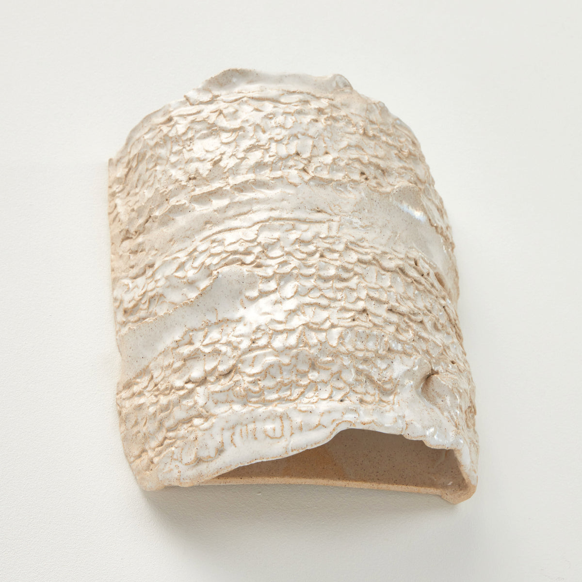 Casa Wall Light No3 — side angle showing textured ceramic surface