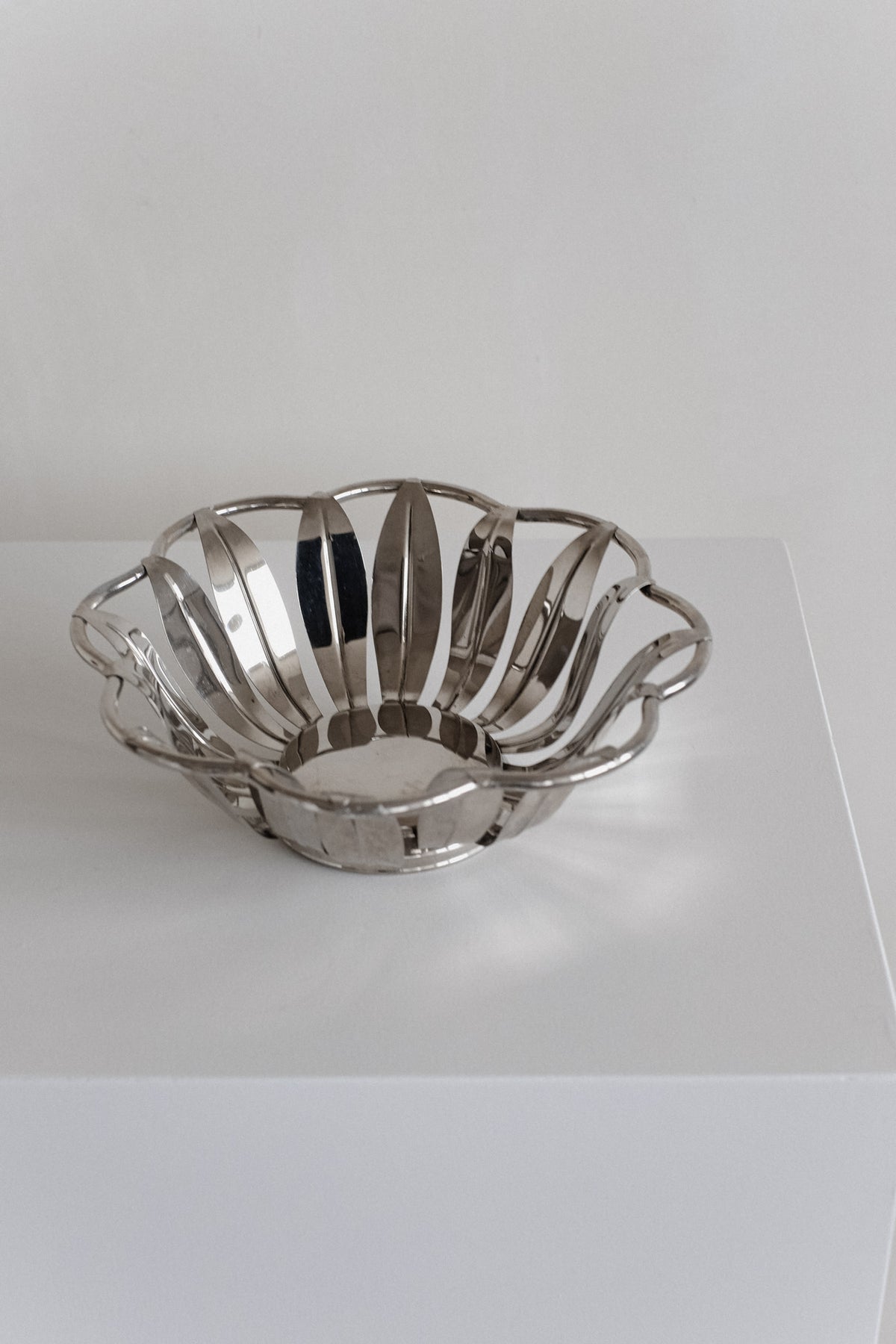 Silver-Plated Bread Basket — lifestyle setting