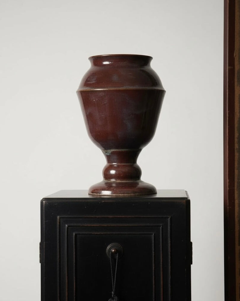 Grenat Foncé Vase in Ceramic by Gazar Studio | The Oblist — dark red ceramic design