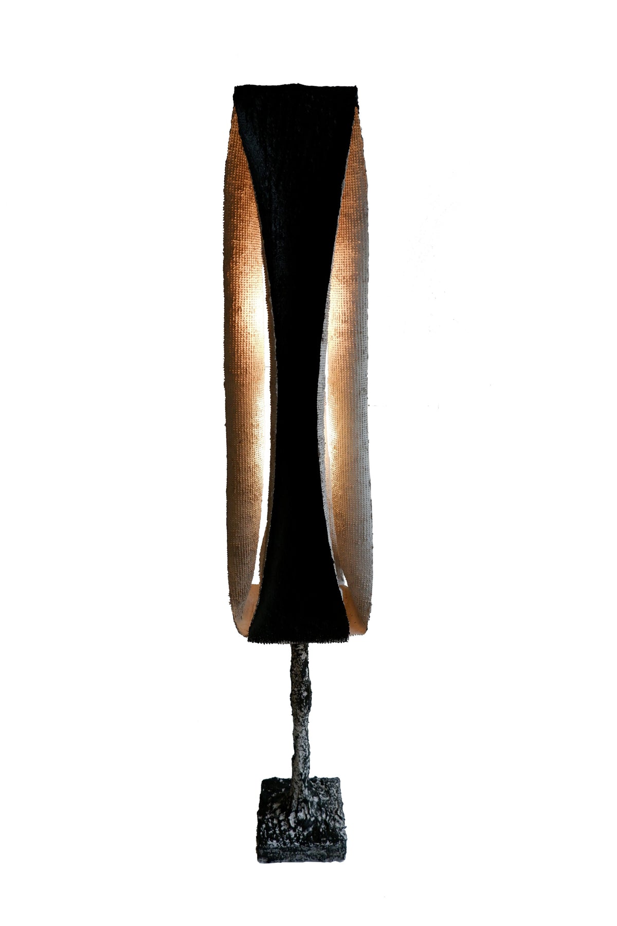 Rebirth I floor lamp with sculptural black and bronze finish by Ia Kutateladze