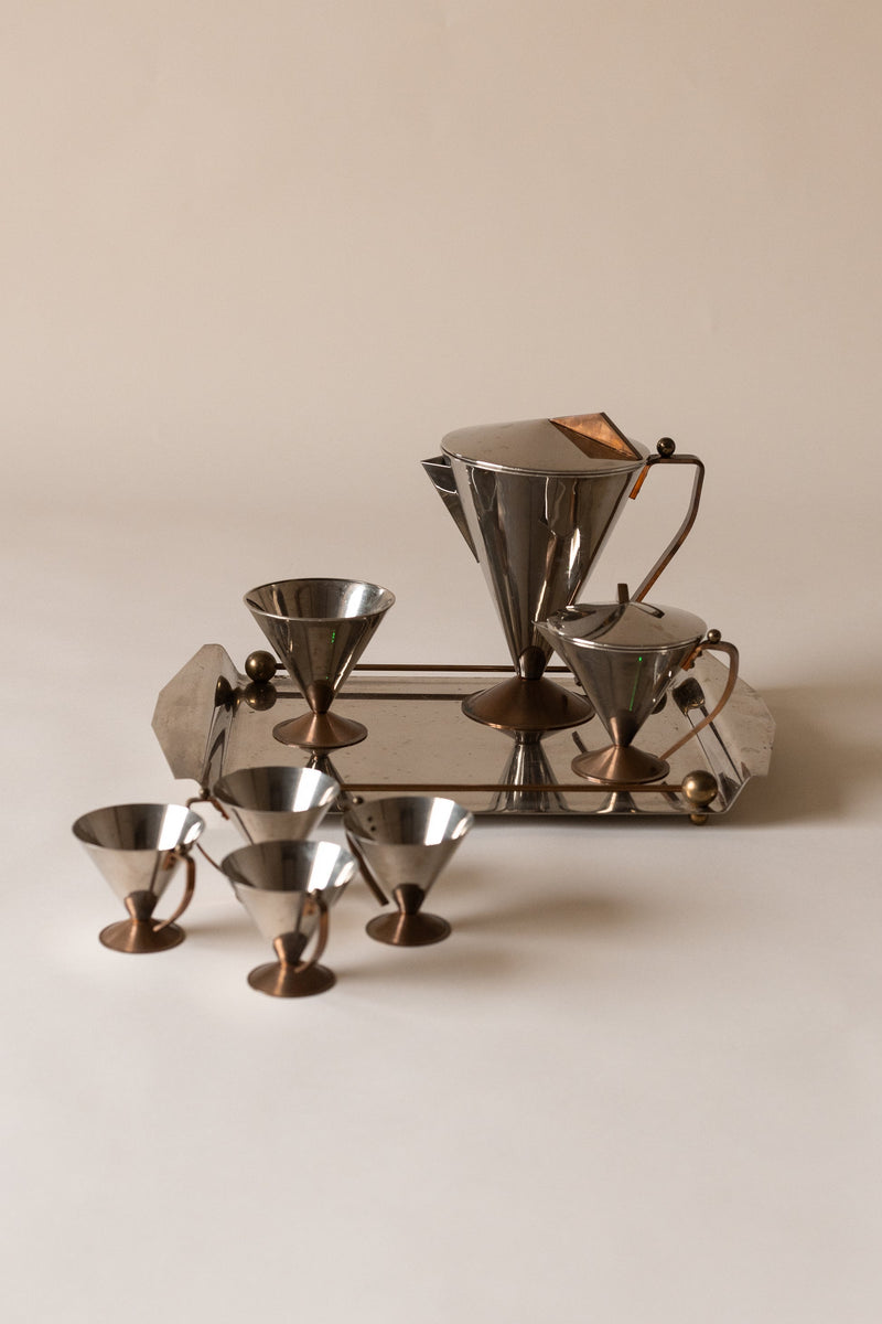 Postmodern Italian Conical Tea & Coffee Service by Maud Vaughan | The Oblist