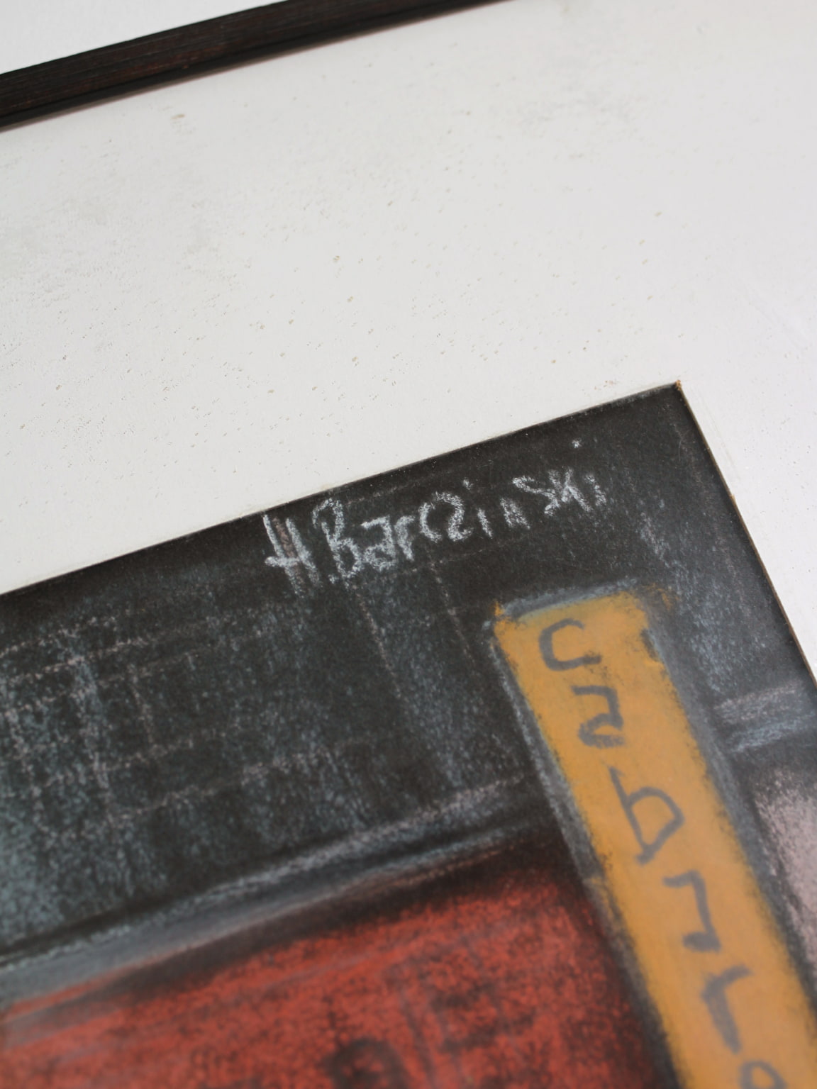 Henryk Barczyński "Paris" In Pastel, 38,5x49,5cm, 1920s — close-up of artist signature on textured paper