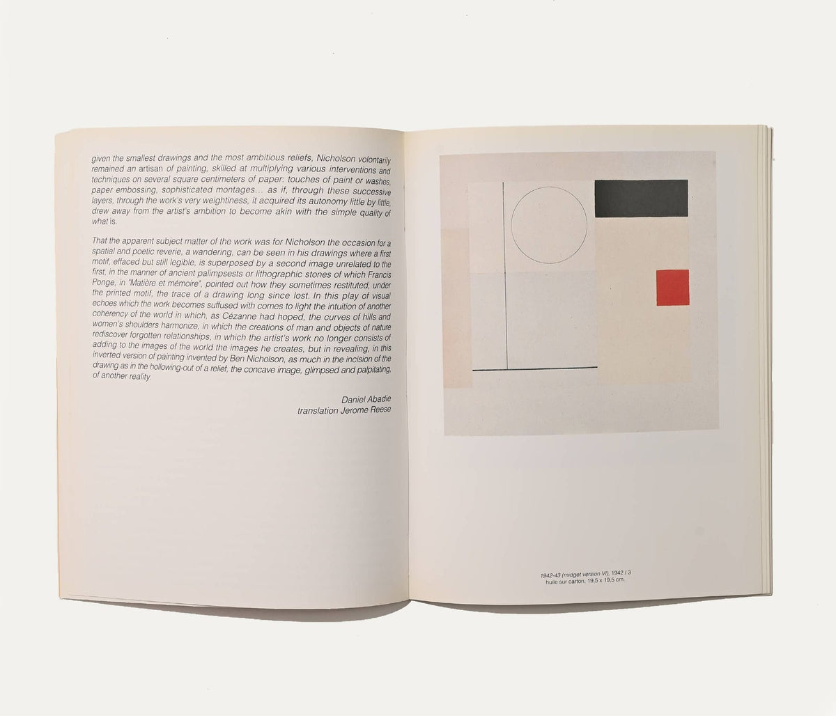 Ben Nicholson, Galerie Marwan Hoss, 1990 Art Book — side angle