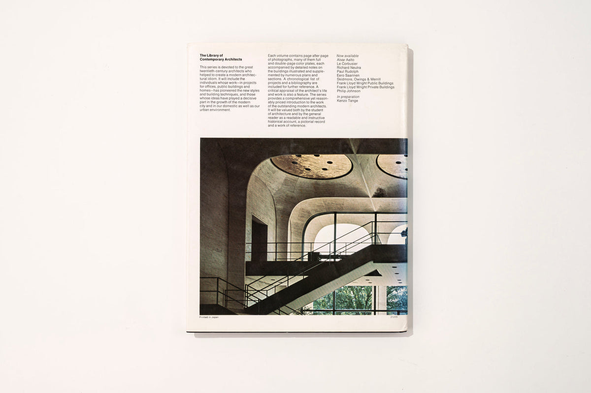 Philip Johnson, Library of Contemporary Architects, 1972 Architecture and Interiors Book — close-up