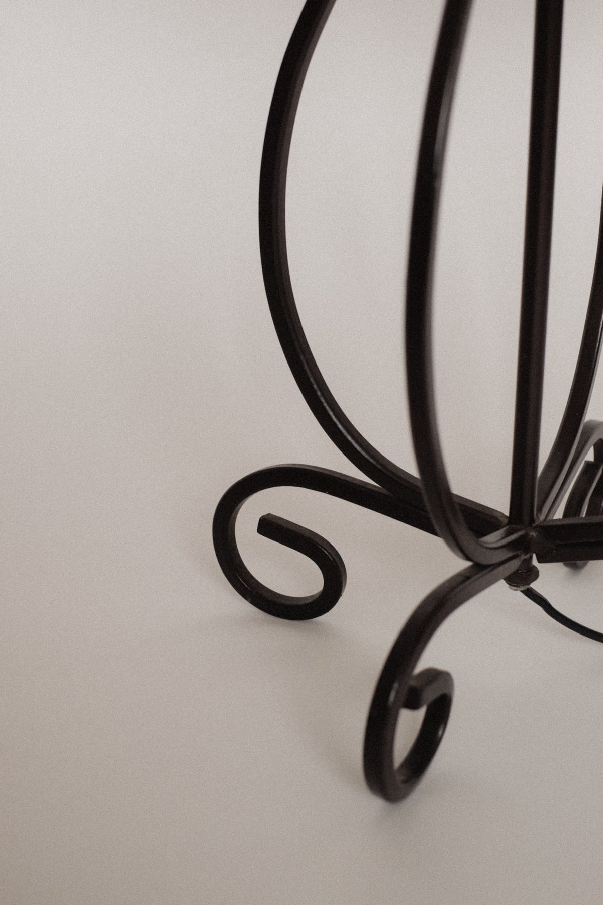 Large Elegant Scrollwork Metal Table Lamp — side angle