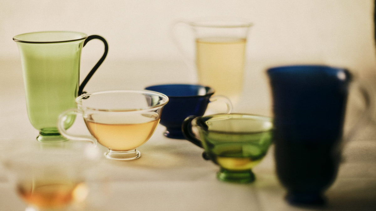 Grande Tasse Set — arranged on light surface with various colors