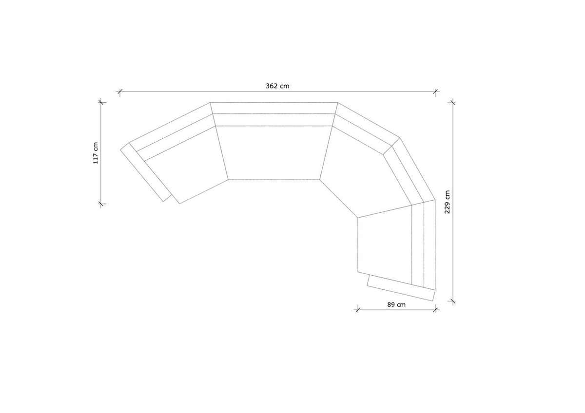 FORSEN SOFA, CORNER FIVE SEATER — detail view