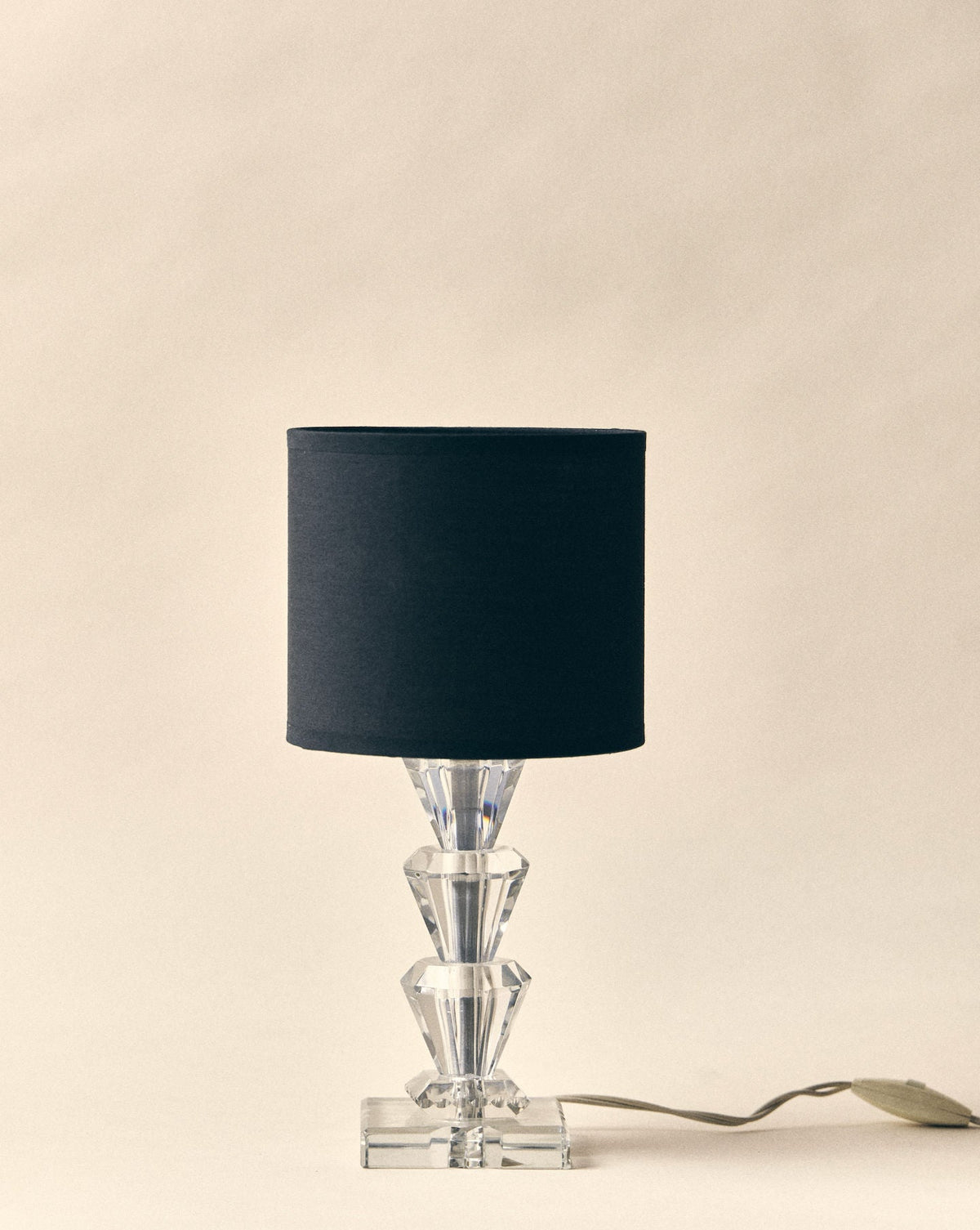 Sorento' Table Lamp by SÒLER | The Oblist — crystal base, black shade