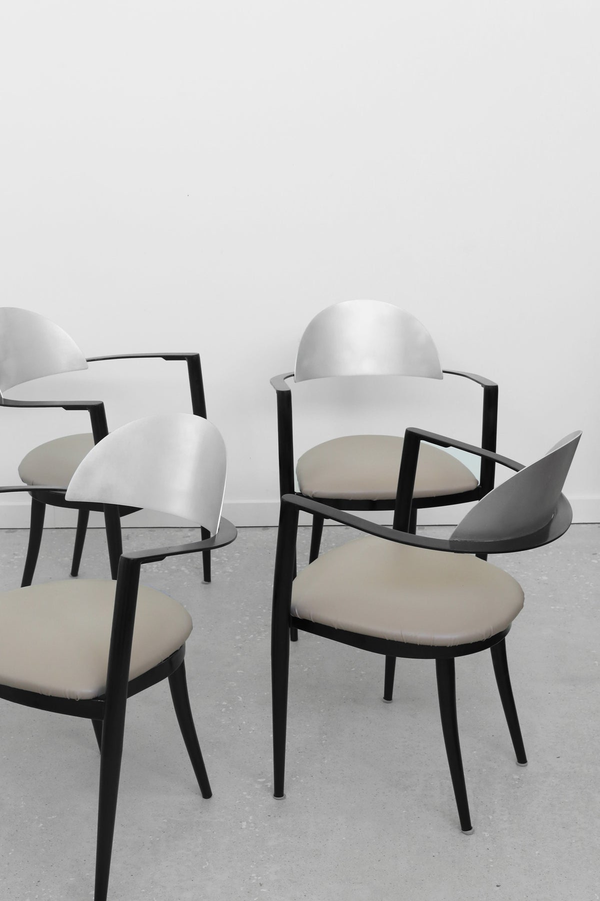 Set of 4, Modernist Dining Chairs — close-up